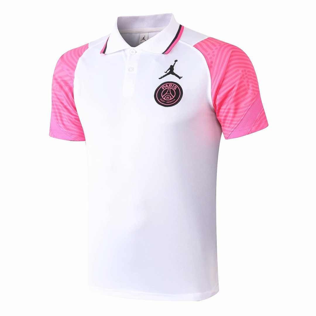 20/21 PSG x Jordan White & Pink Man Soccer Polo Jersey, Cheap Polos