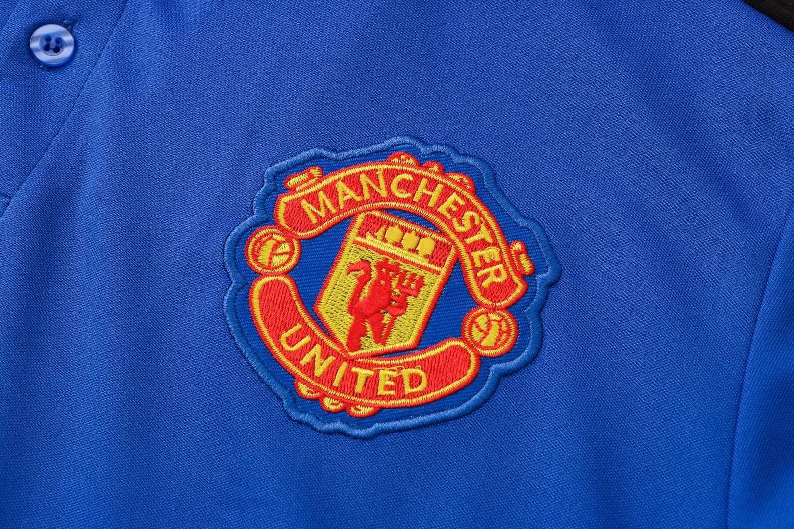 21/22 Manchester United Blue Soccer Polo Jersey Mens