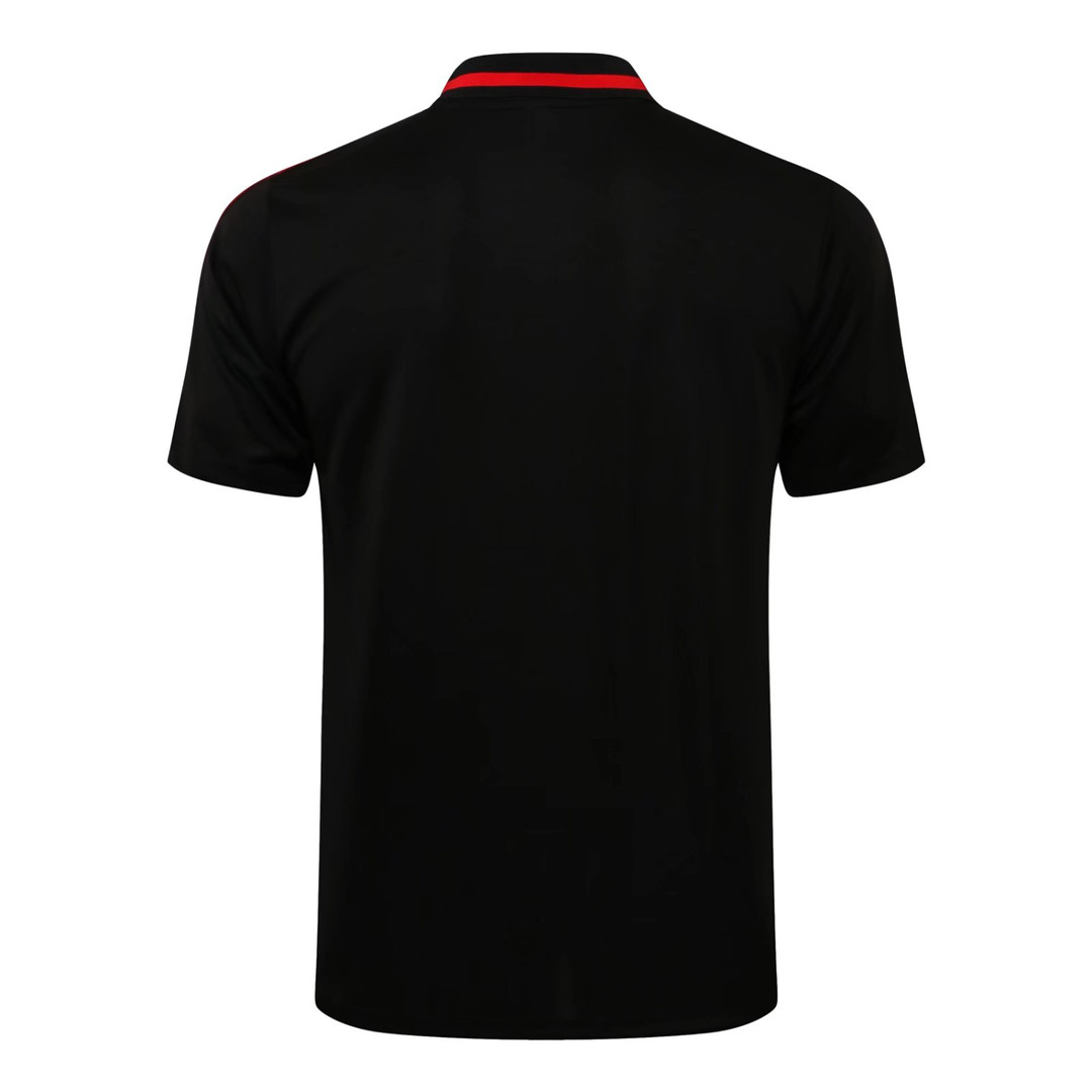 21/22 Manchester United Black - Red Soccer Polo Jersey Mens
