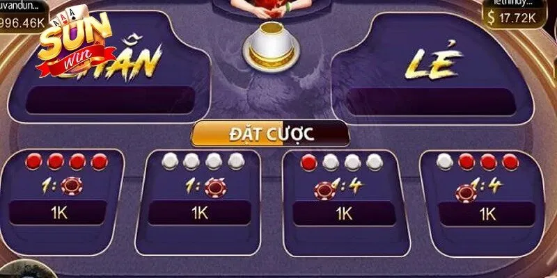 Một số các cửa cược phổ biến trong game Xóc đĩa